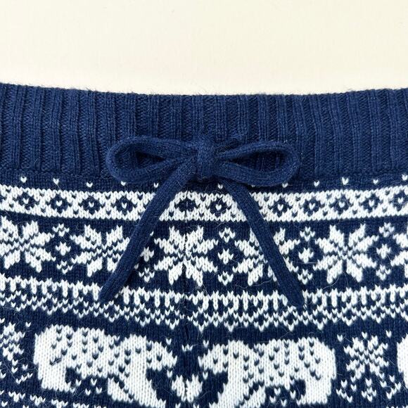 American Eagle Y2K Aerie Navy Fair Isle Blue Wool Blend Knit Short - Picture 4 of 8